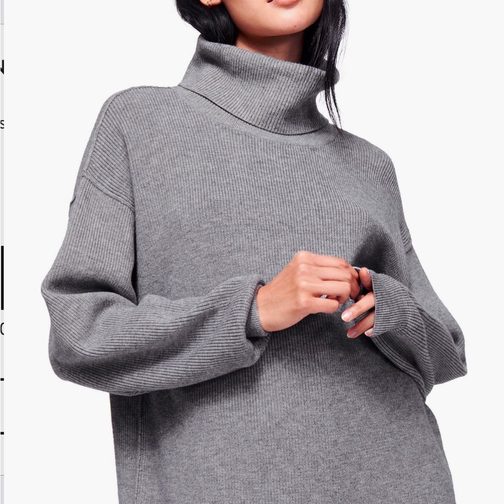 Free People Softly Structured Knit Tunic in Charcoal Heather